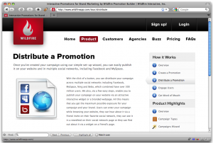 Screenshot of Wildfire's website