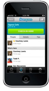 iphone with fourquare app